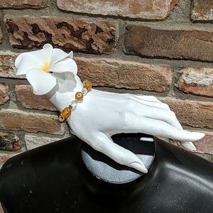 Fun polka dot glass bead bracelet